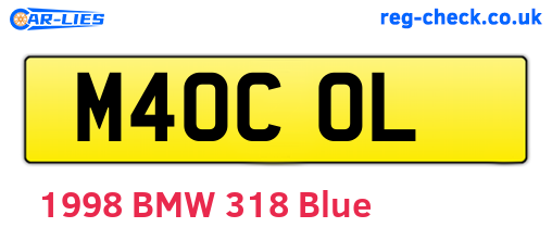 M40COL are the vehicle registration plates.