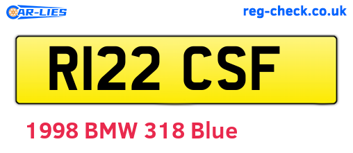 R122CSF are the vehicle registration plates.