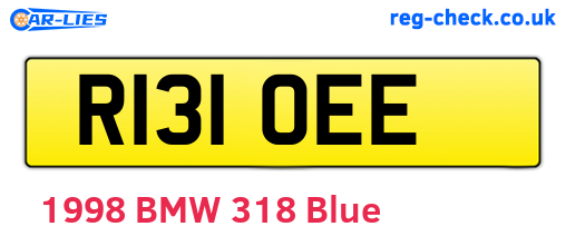 R131OEE are the vehicle registration plates.