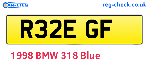 R32EGF are the vehicle registration plates.