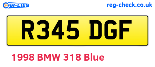R345DGF are the vehicle registration plates.