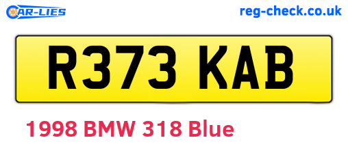 R373KAB are the vehicle registration plates.
