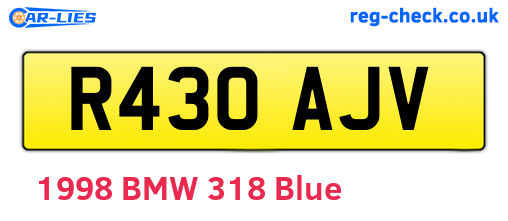 R430AJV are the vehicle registration plates.