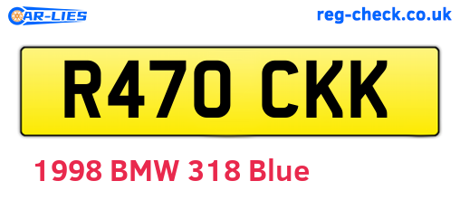 R470CKK are the vehicle registration plates.