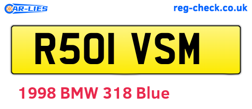 R501VSM are the vehicle registration plates.