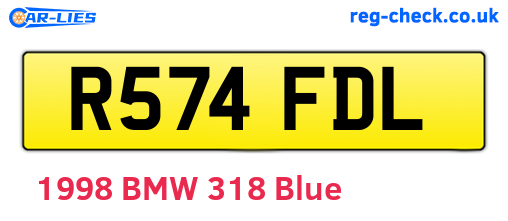R574FDL are the vehicle registration plates.