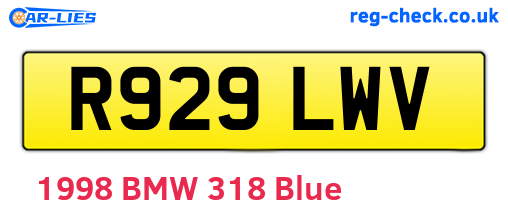R929LWV are the vehicle registration plates.