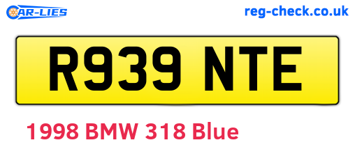 R939NTE are the vehicle registration plates.
