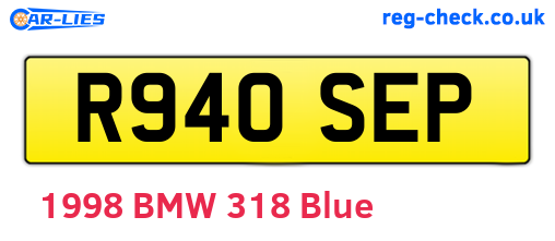 R940SEP are the vehicle registration plates.