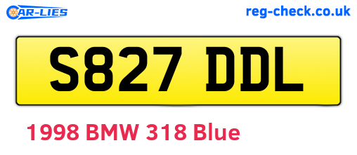 S827DDL are the vehicle registration plates.