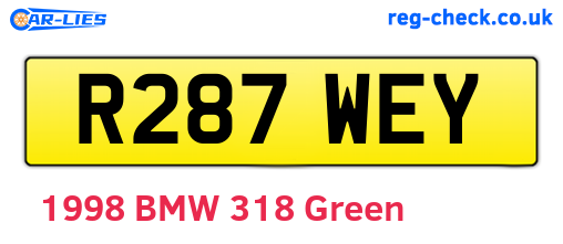 R287WEY are the vehicle registration plates.