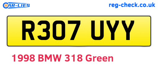 R307UYY are the vehicle registration plates.