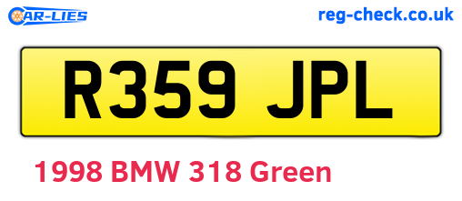 R359JPL are the vehicle registration plates.