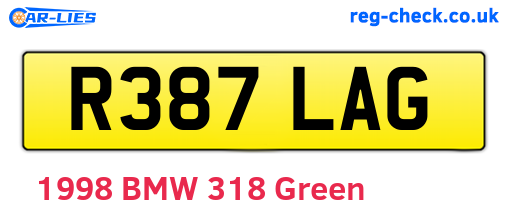 R387LAG are the vehicle registration plates.