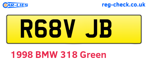 R68VJB are the vehicle registration plates.