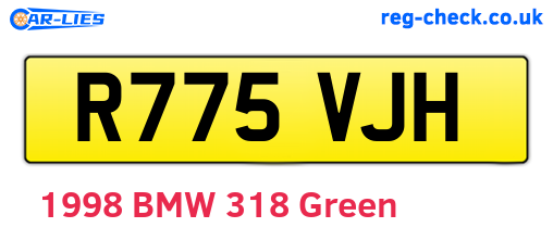 R775VJH are the vehicle registration plates.