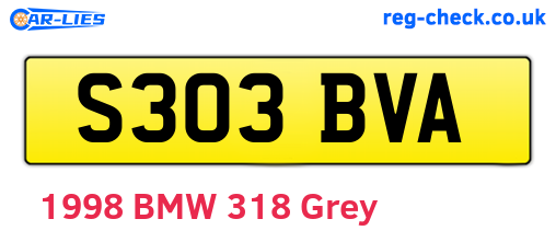 S303BVA are the vehicle registration plates.