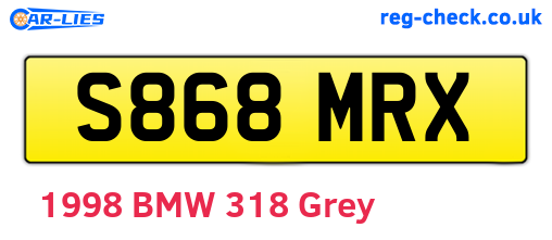 S868MRX are the vehicle registration plates.
