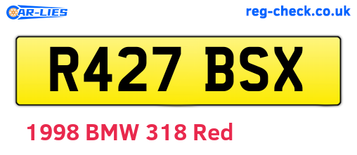 R427BSX are the vehicle registration plates.