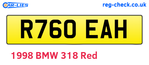 R760EAH are the vehicle registration plates.