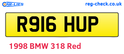 R916HUP are the vehicle registration plates.