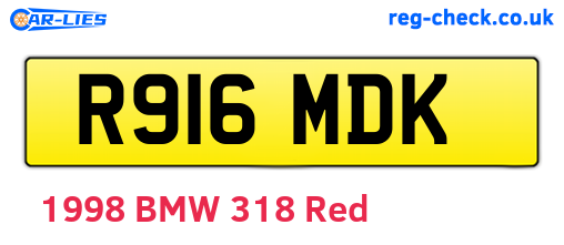 R916MDK are the vehicle registration plates.