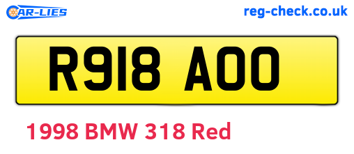 R918AOO are the vehicle registration plates.