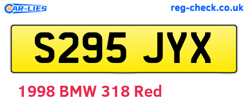 S295JYX are the vehicle registration plates.