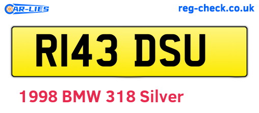 R143DSU are the vehicle registration plates.