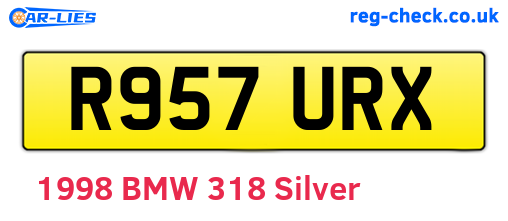 R957URX are the vehicle registration plates.