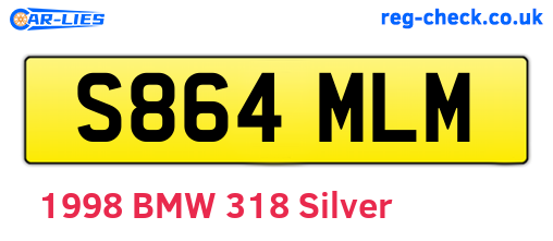 S864MLM are the vehicle registration plates.