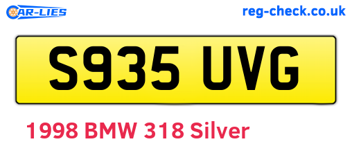 S935UVG are the vehicle registration plates.