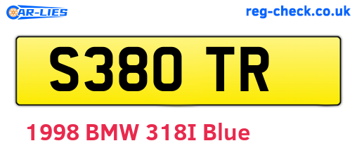 S38OTR are the vehicle registration plates.