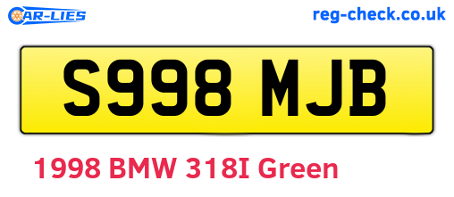 S998MJB are the vehicle registration plates.