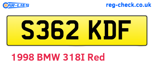 S362KDF are the vehicle registration plates.