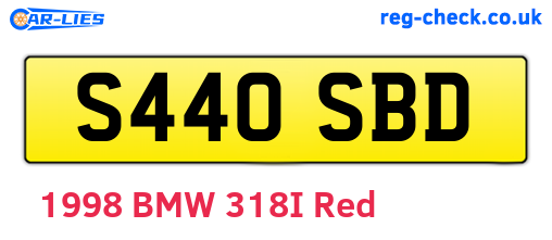 S440SBD are the vehicle registration plates.