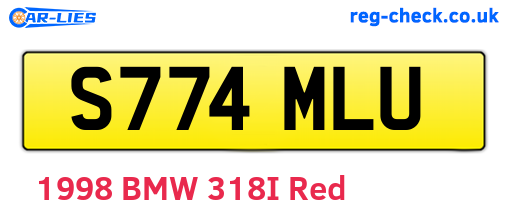 S774MLU are the vehicle registration plates.