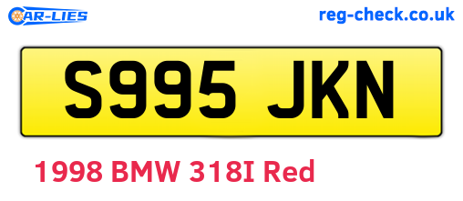 S995JKN are the vehicle registration plates.
