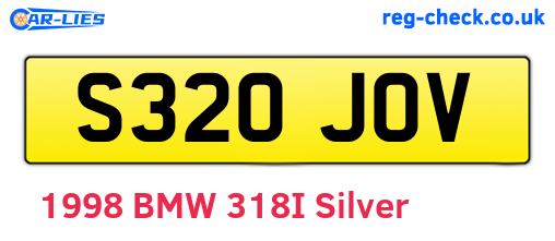 S320JOV are the vehicle registration plates.