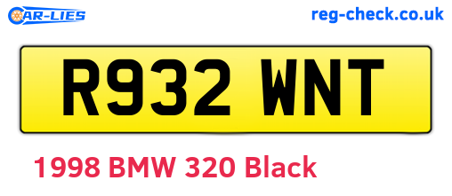 R932WNT are the vehicle registration plates.