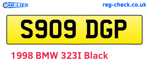 S909DGP are the vehicle registration plates.