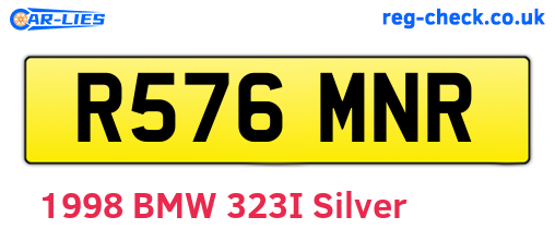 R576MNR are the vehicle registration plates.