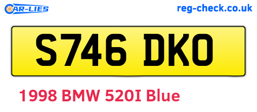 S746DKO are the vehicle registration plates.