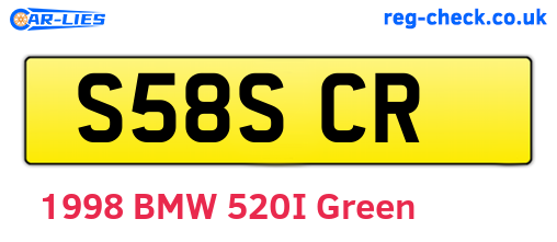 S58SCR are the vehicle registration plates.
