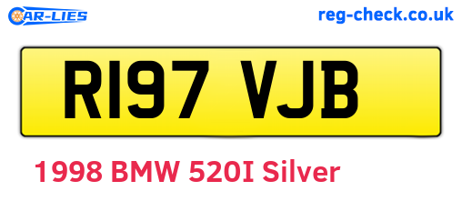 R197VJB are the vehicle registration plates.