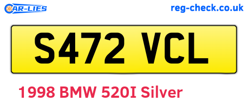 S472VCL are the vehicle registration plates.