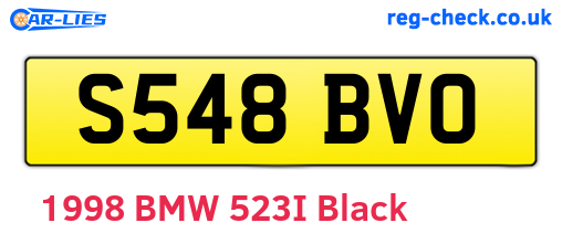 S548BVO are the vehicle registration plates.