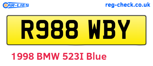 R988WBY are the vehicle registration plates.