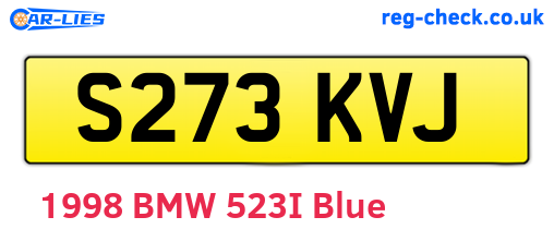 S273KVJ are the vehicle registration plates.