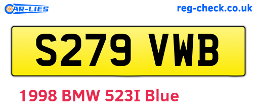 S279VWB are the vehicle registration plates.